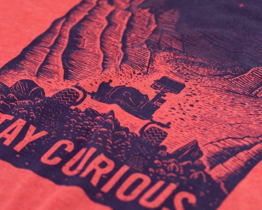 Apparel Cognitive Surplus | Curiosity Rover Youth Tshirt | Astronomy Print Heather Red