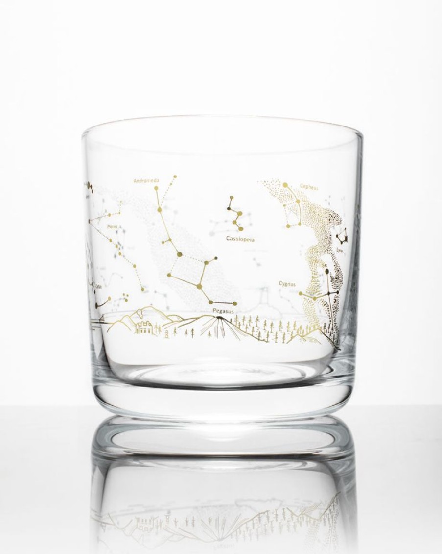 Kitchen + Bar Cognitive Surplus | Night Sky Star Chart Whiskey Glass - Scotch Glass | Cognitive Surplus