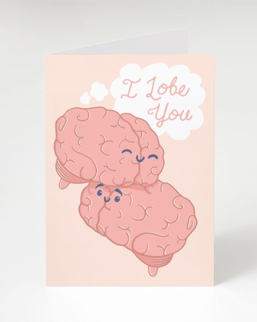 Stationery Cognitive Surplus | I Lobe You Brain Love Card - Medical Student Gift | Cognitive Surplus