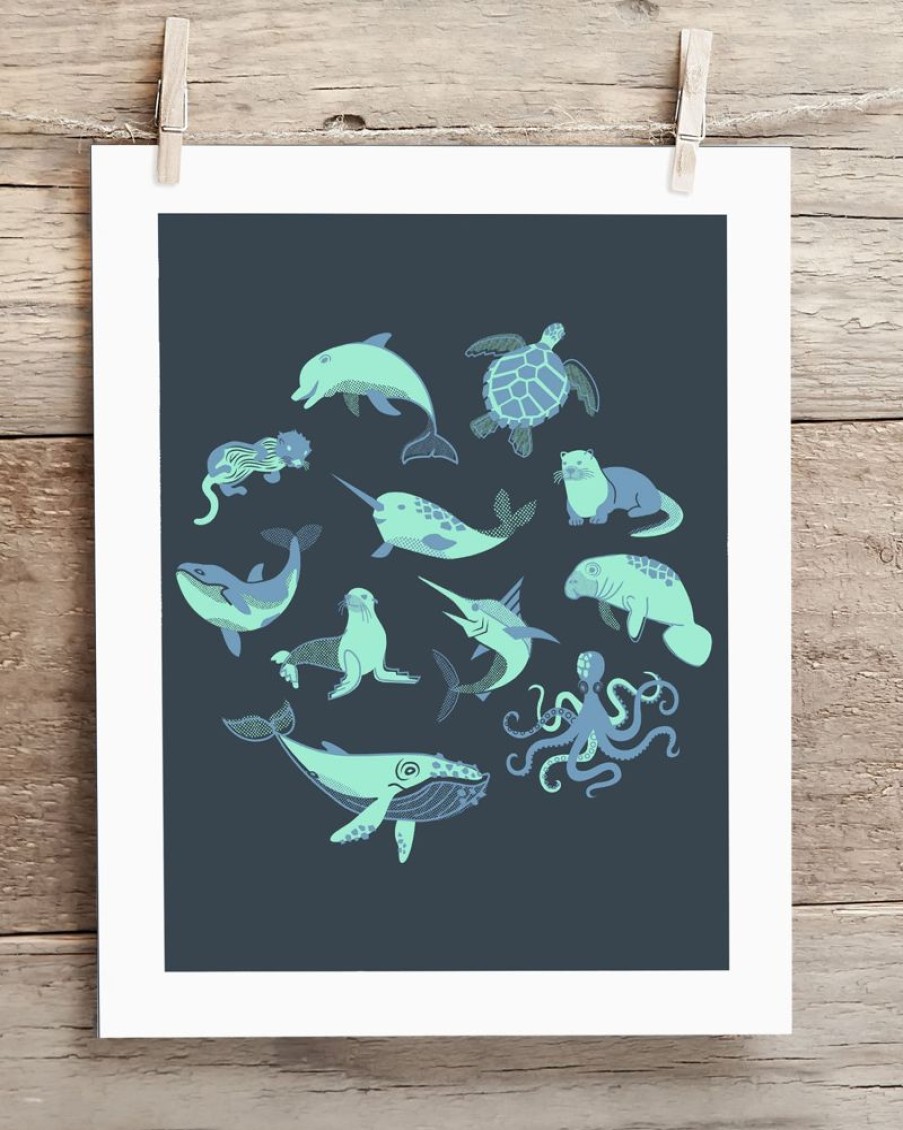 Wall Art Cognitive Surplus | Retro Marine Life Museum Print