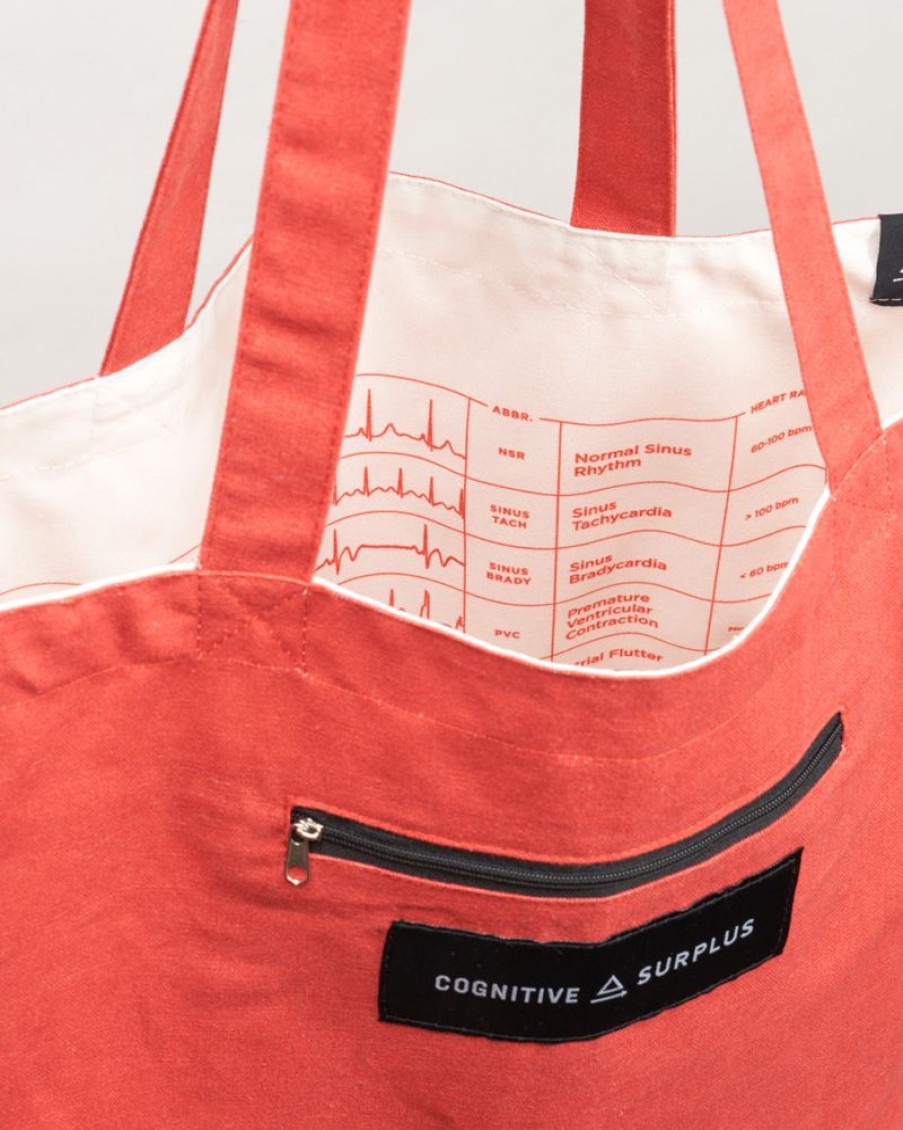 Bags Cognitive Surplus | Heartbeat Tote Bag | Reversible Tote