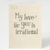 Stationery Cognitive Surplus | Pi: Irrational Love Card - Math Greeting Card | Cognitive Surplus