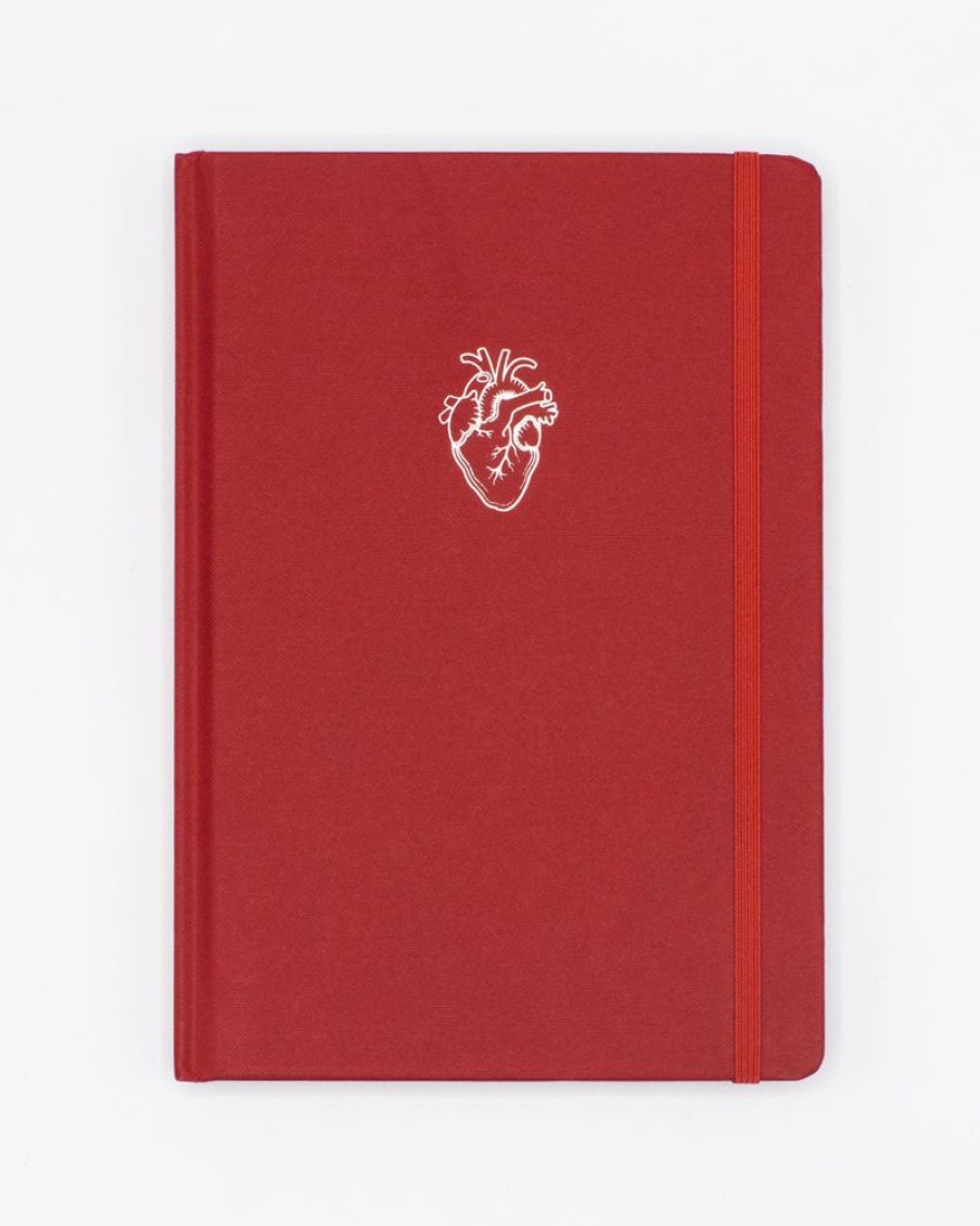 Notebooks Cognitive Surplus | Heart A5 Hardcover Notebook - Dotted Lines | Cognitive Surplus Crimson