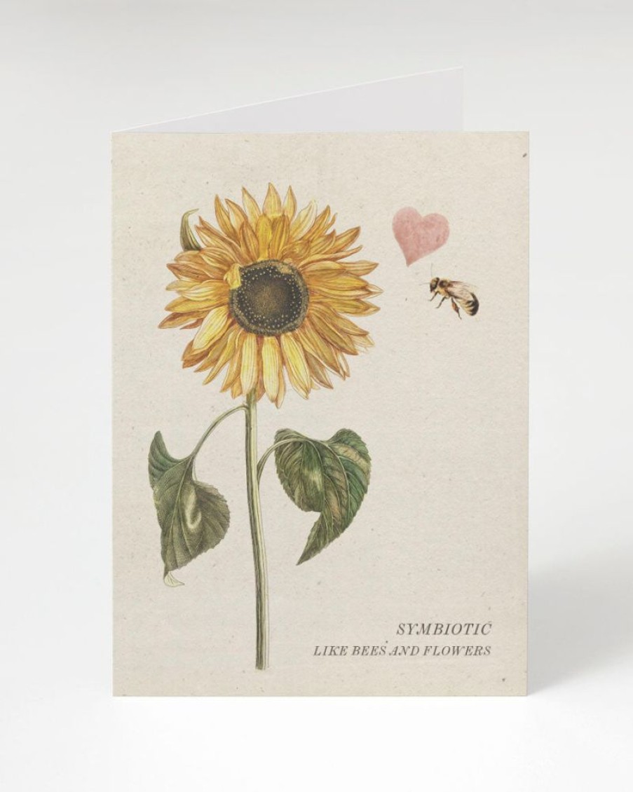 Stationery Cognitive Surplus | Symbiotic Like Bees & Flowers Card - Science Love Card | Cognitive Surplus