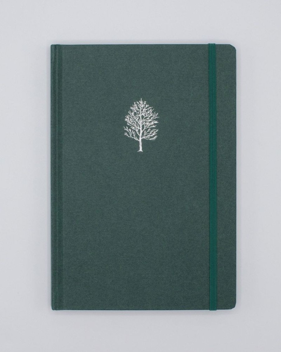 Notebooks Cognitive Surplus | Botany A5 Hardcover Notebook - Dendrology - Dotted Lines | Cognitive Surplus Forest Green