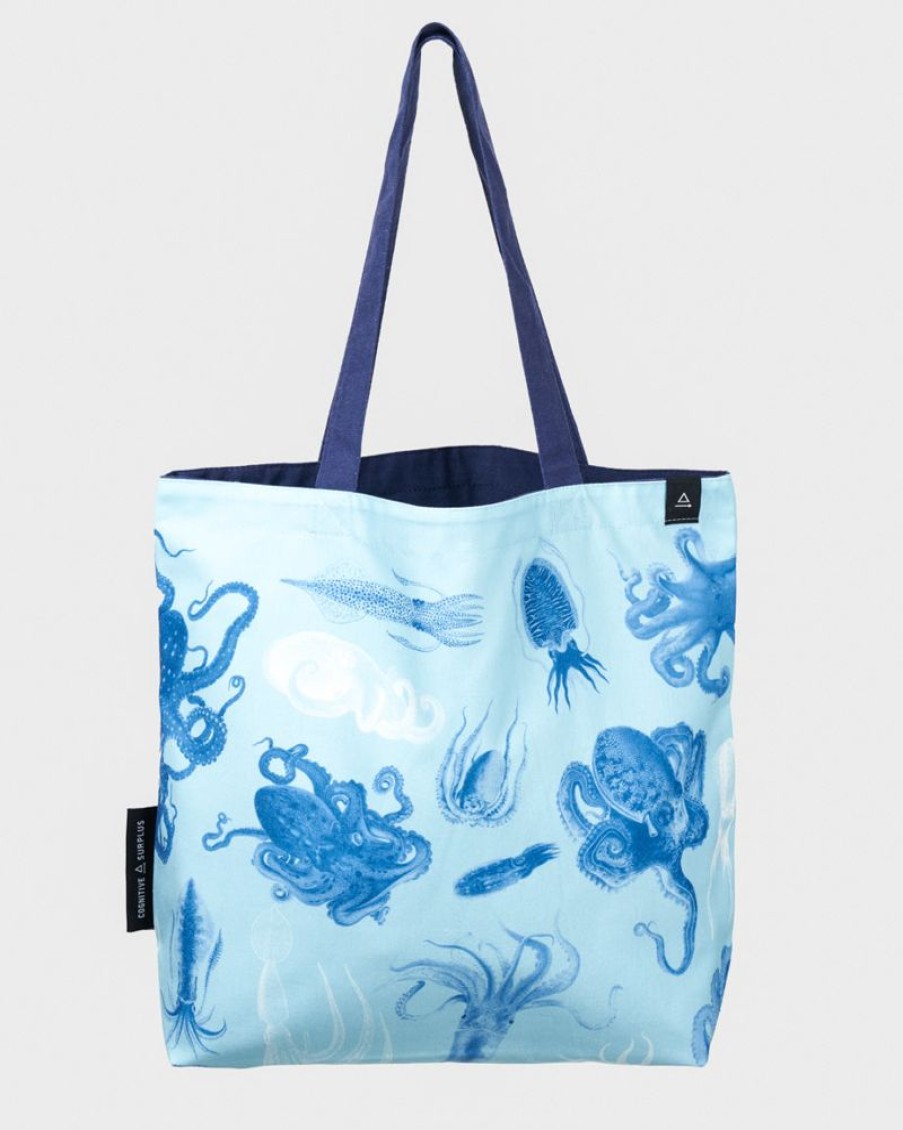 Bags Cognitive Surplus | Octopus + Squid Tote Bag | Reversible Kraken Tote