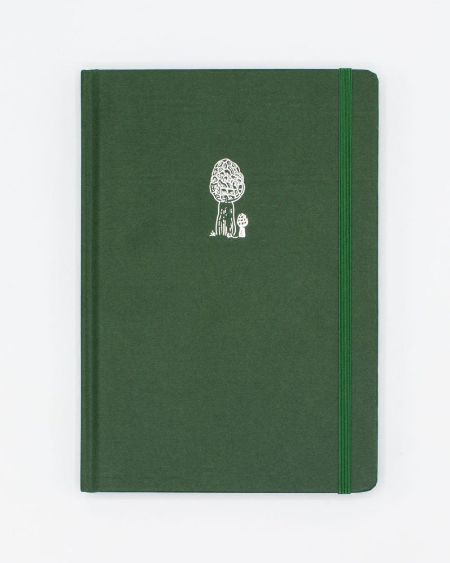 Notebooks Cognitive Surplus | Mushrooms A5 Hardcover Notebook - Dotted Lines | Cognitive Surplus Conifer Green