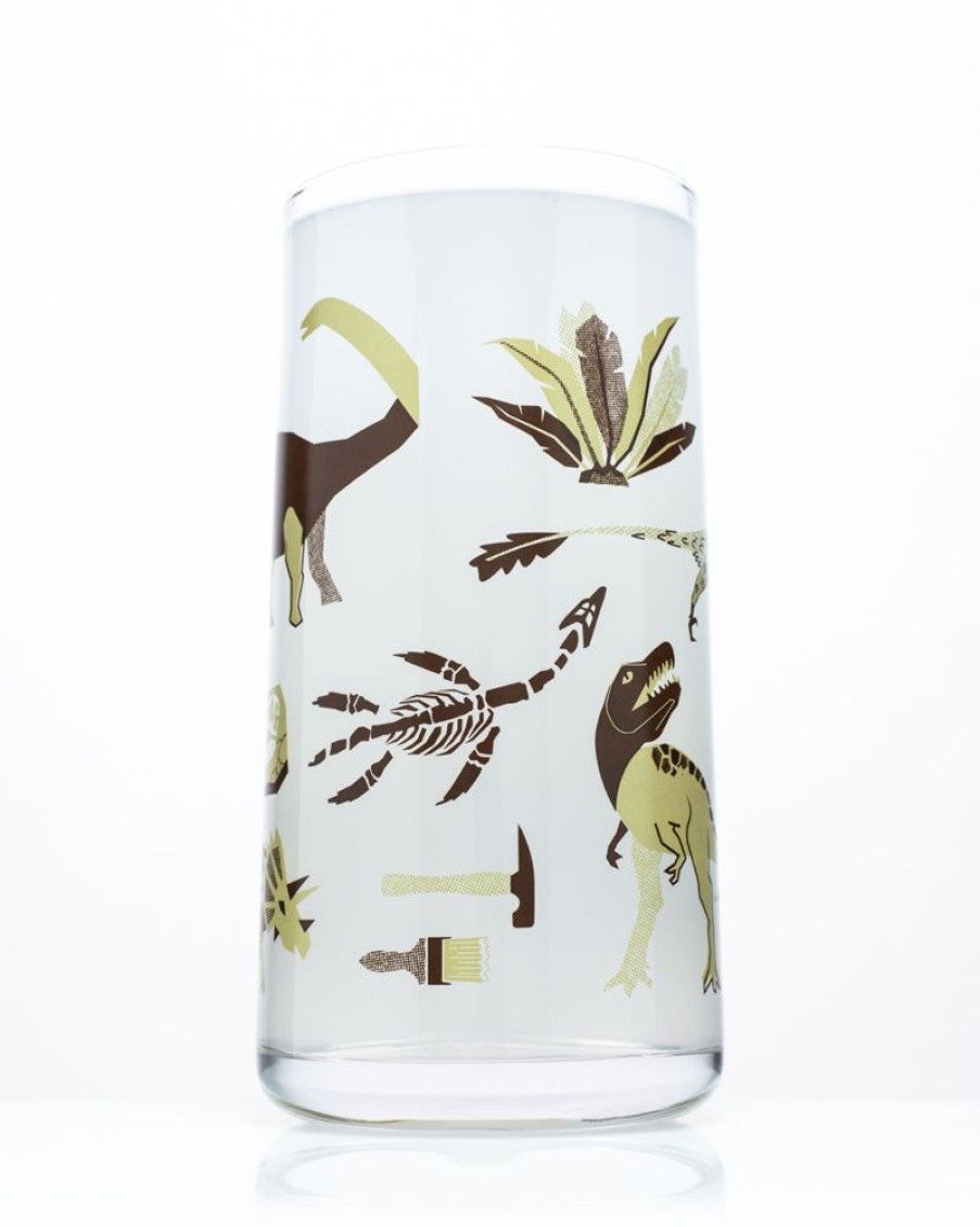 Kitchen + Bar Cognitive Surplus | Retro Paleontology Drinking Glass Tumbler Glass | Cognitive Surplus