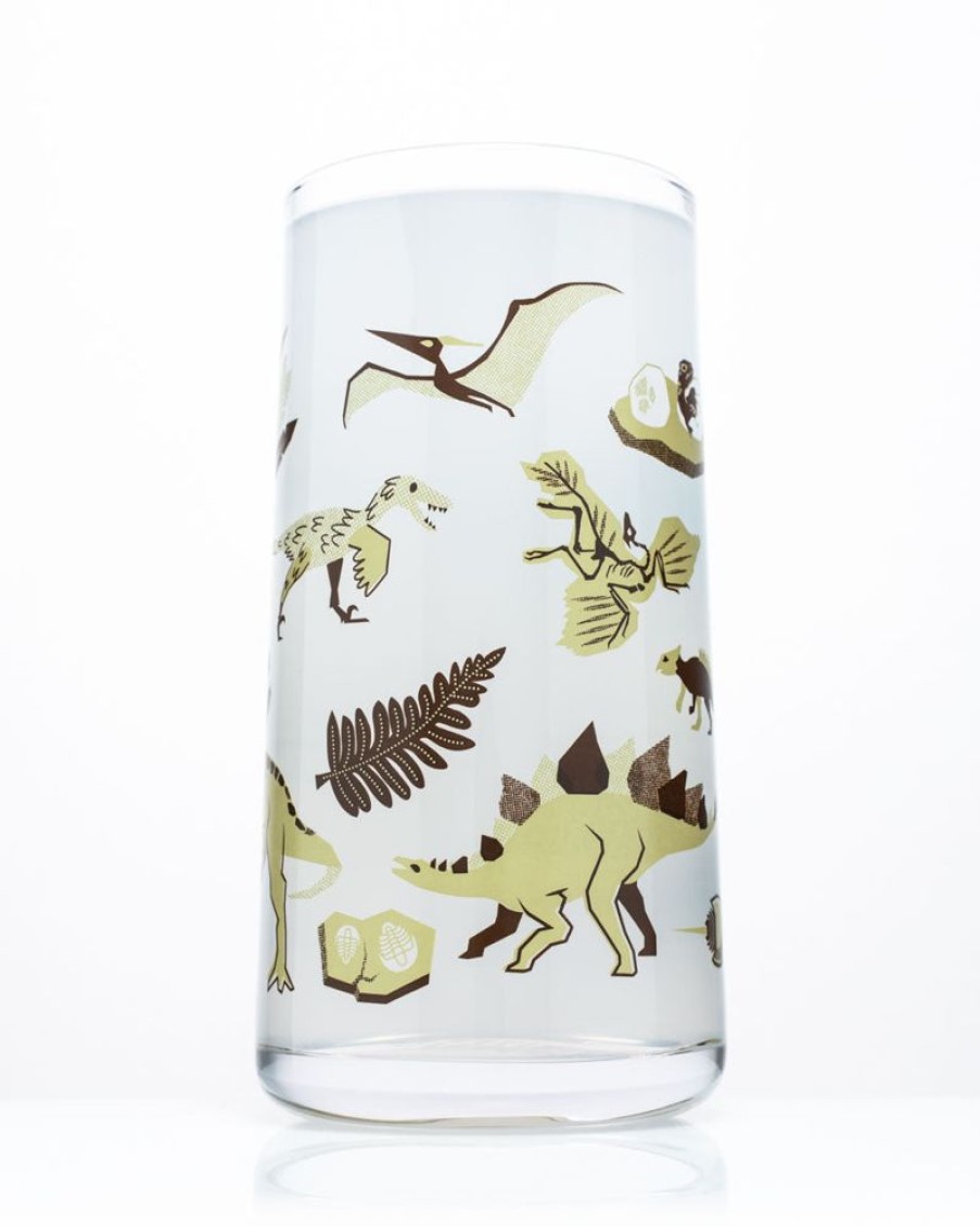 Kitchen + Bar Cognitive Surplus | Retro Paleontology Drinking Glass Tumbler Glass | Cognitive Surplus