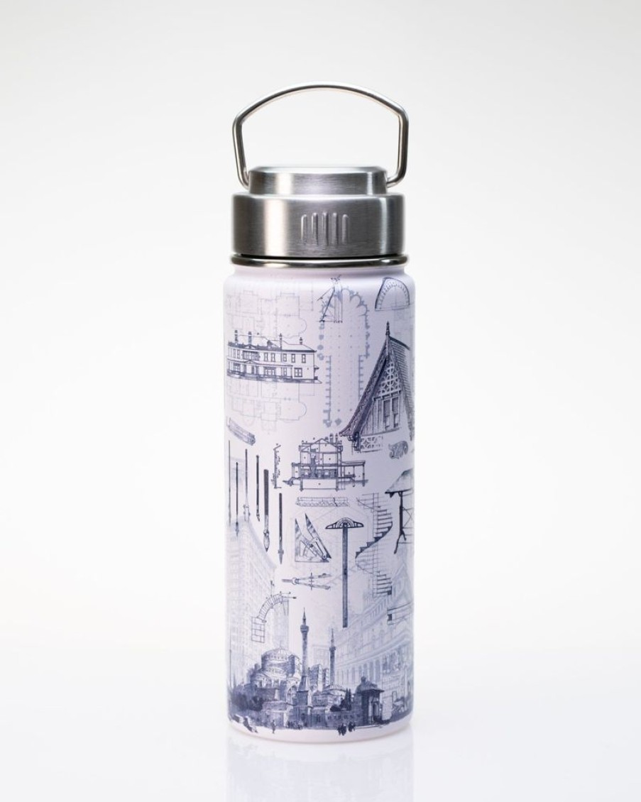 Kitchen + Bar Cognitive Surplus | Architecture 18 Oz. Stainless Steel Water Bottle / Travel Mug | Cognitive Surplus