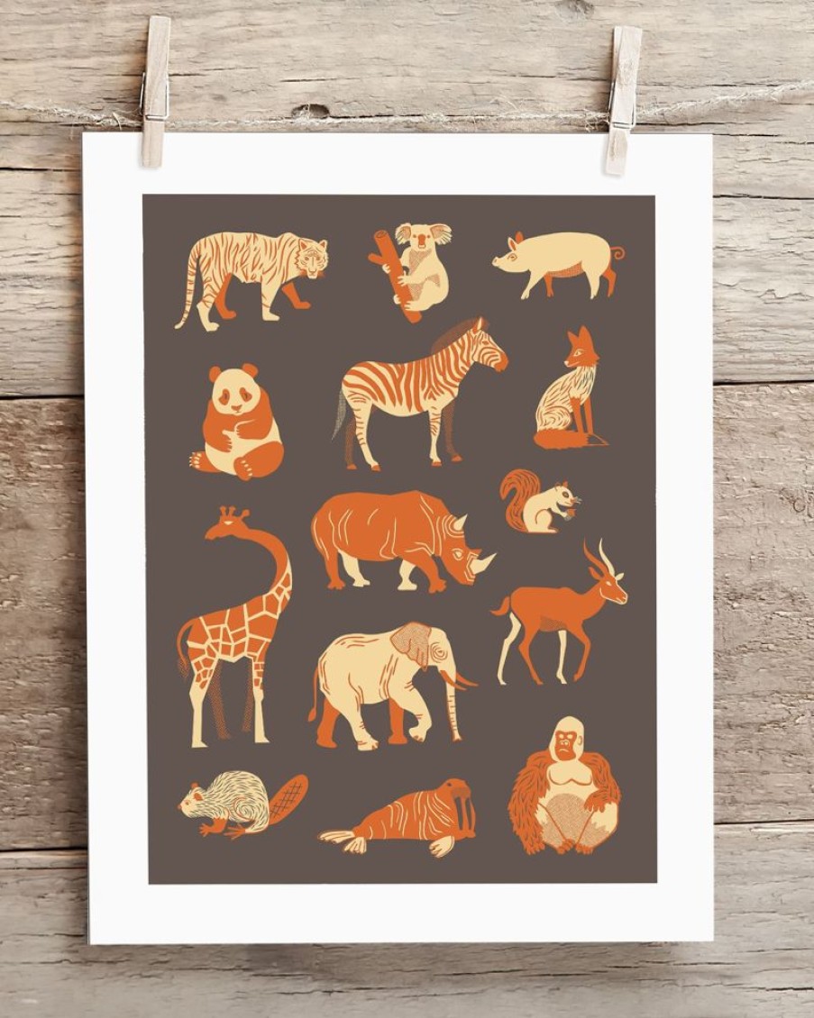 Wall Art Cognitive Surplus | Retro Mammals Museum Print