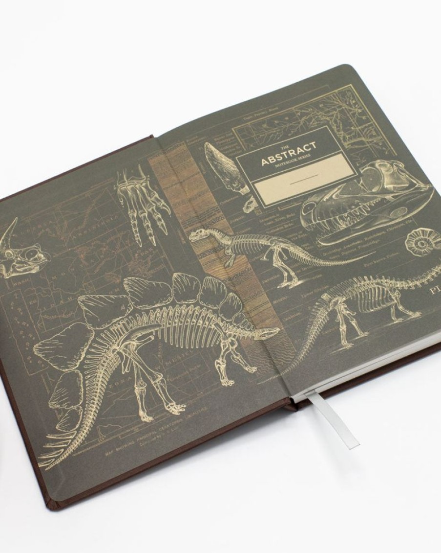 Notebooks Cognitive Surplus | Paleontology - Dinosaur A5 Hardcover Notebook - Dotted Lines Earth Brown