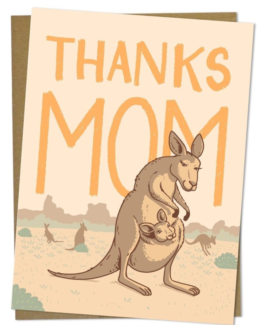 Stationery Cognitive Surplus | Thanks Mom! Kangaroo Card - Mother'S Day Card | Cognitive Surplus