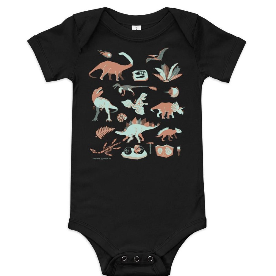 Apparel Cognitive Surplus | Retro Paleontology Baby Bodysuit