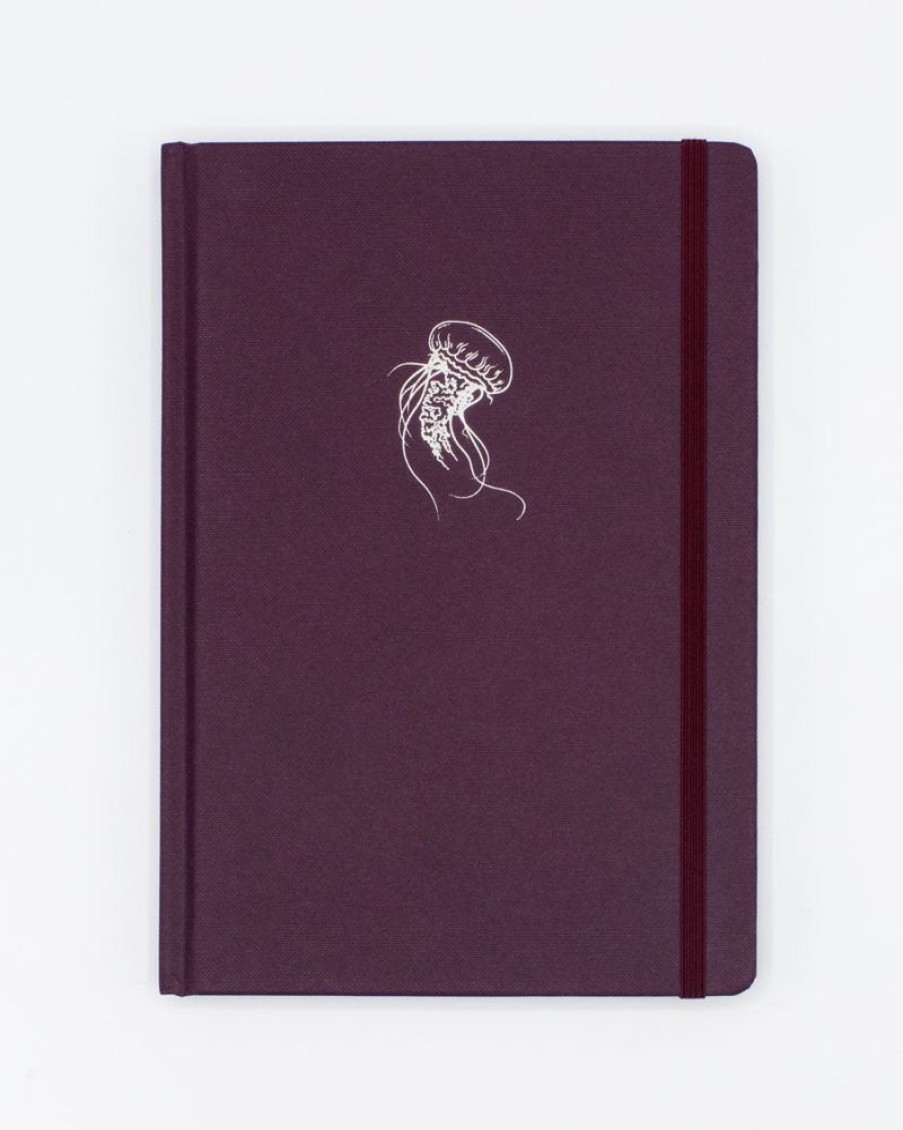 Notebooks Cognitive Surplus | Jellyfish A5 Hardcover Notebook - Dotted Lines | Cognitive Surplus Sea Cucumber Purple