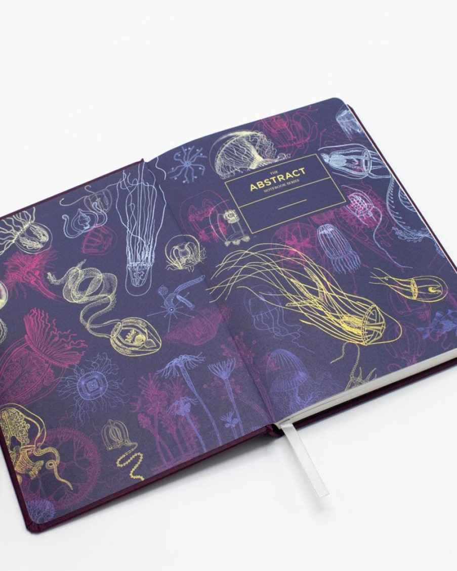 Notebooks Cognitive Surplus | Jellyfish A5 Hardcover Notebook - Dotted Lines | Cognitive Surplus Sea Cucumber Purple