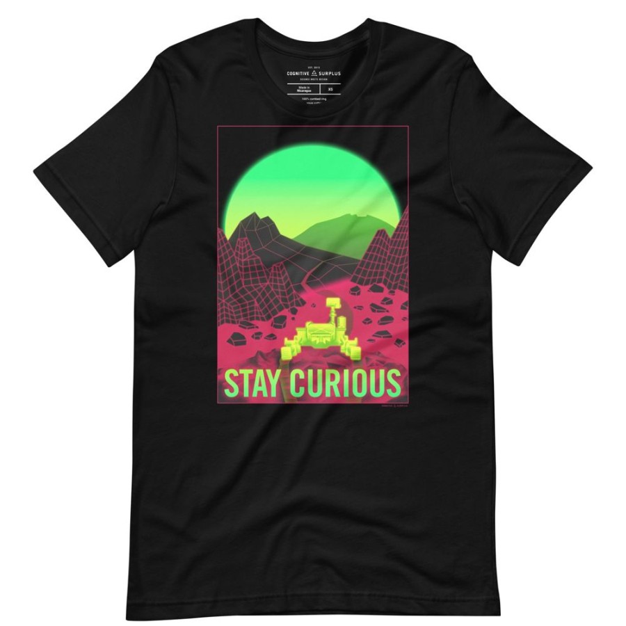 Apparel Cognitive Surplus | Stay Curious - Vaporwave Mars Rover Graphic Tee