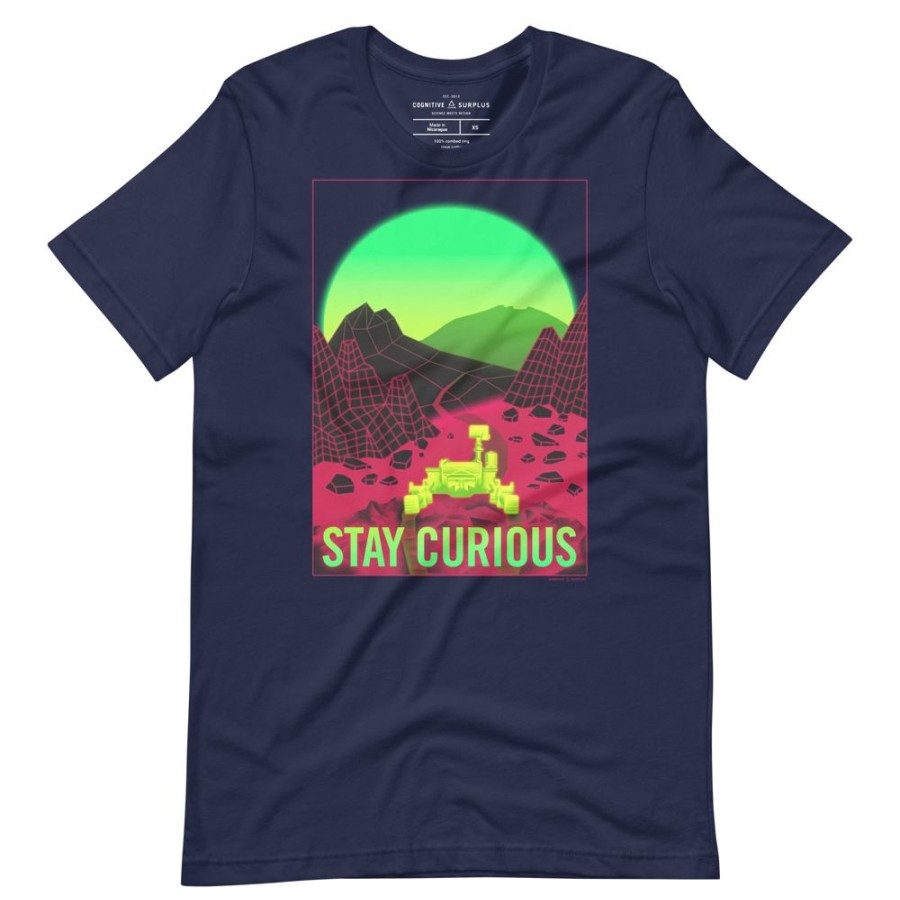 Apparel Cognitive Surplus | Stay Curious - Vaporwave Mars Rover Graphic Tee