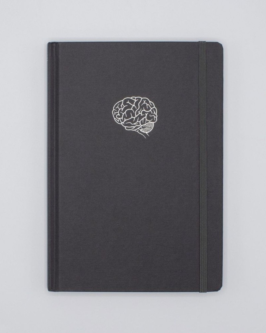 Notebooks Cognitive Surplus | Brain Neuroscience A5 Hardcover Notebook - Dotted Lines | Cognitive Surplus Graphite