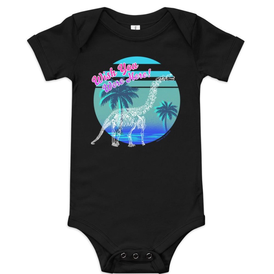 Apparel Cognitive Surplus | Dinosaur Wish You Were Here Baby Bodysuit