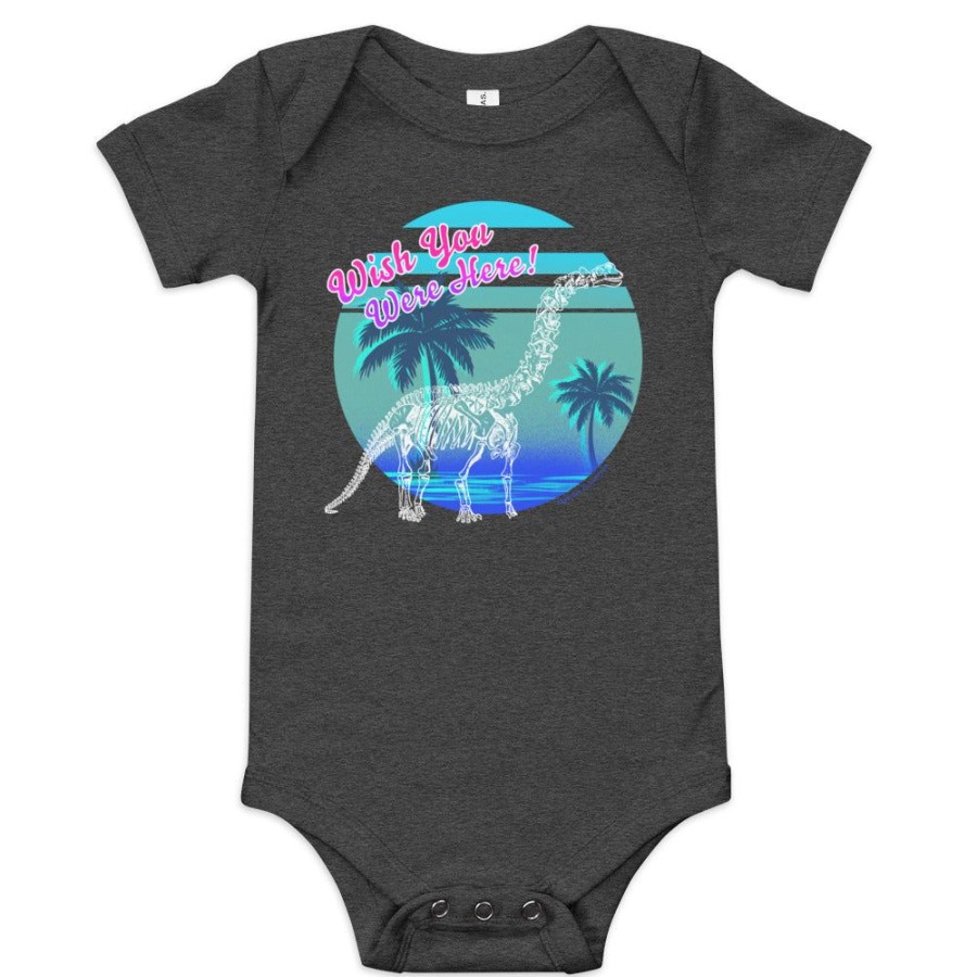 Apparel Cognitive Surplus | Dinosaur Wish You Were Here Baby Bodysuit