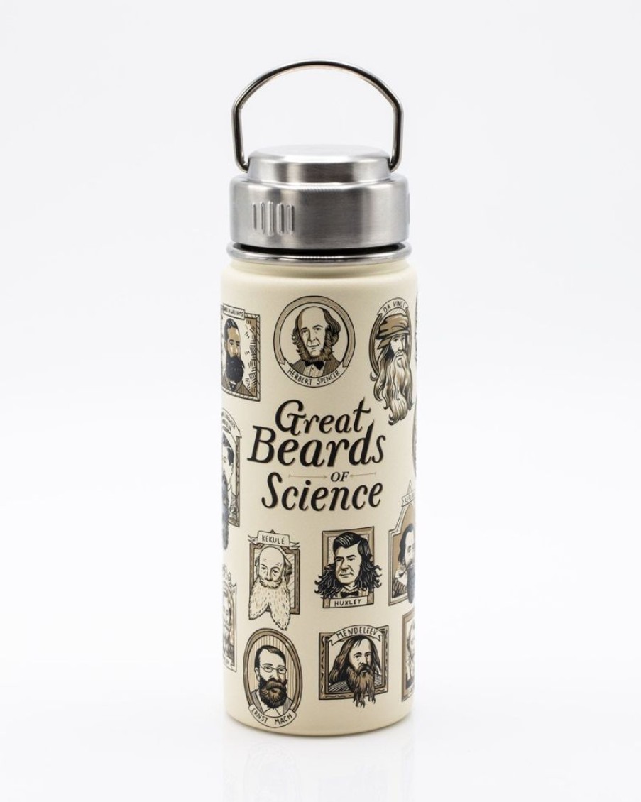 Kitchen + Bar Cognitive Surplus | Beards Of Science 18 Oz. Stainless Steel Water Bottle / Travel Mug | Cognitive Surplus