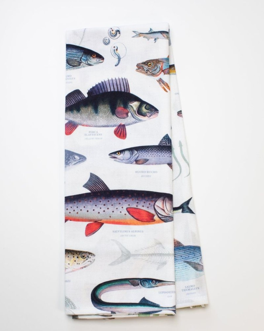 Home Cognitive Surplus | Freshwater Fish Printed Tea Towel | Cognitive Surplus