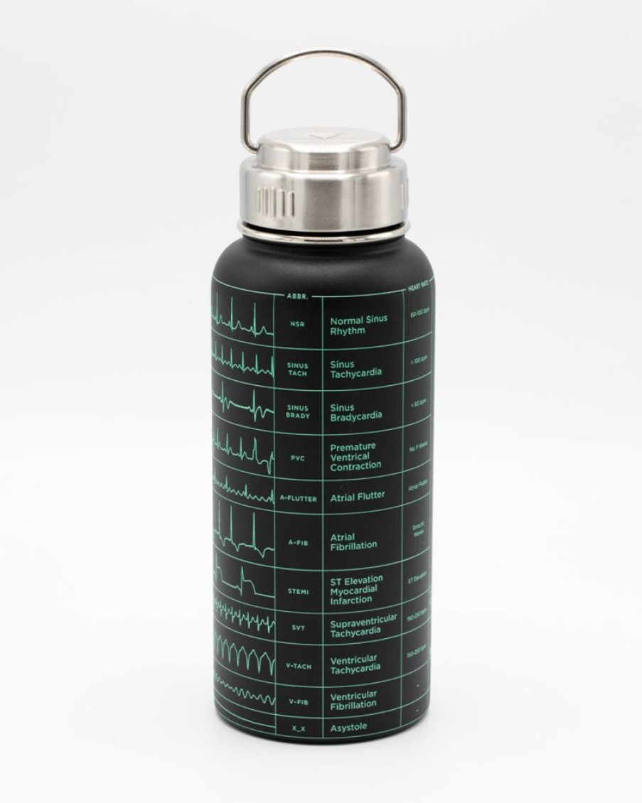 Kitchen + Bar Cognitive Surplus | Heartbeat 32 Oz Stainless Steel Bottle By Cognitive Surplus