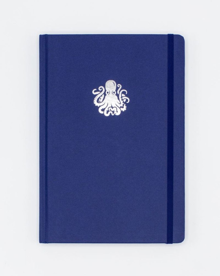 Notebooks Cognitive Surplus | Octopus A5 Hardcover Notebook - Dotted Lines | Cognitive Surplus Deep Sea Blue