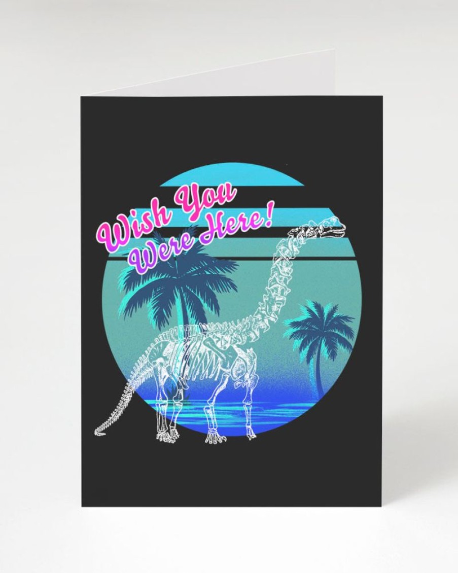 Stationery Cognitive Surplus | Dinosaur Wish You Were Here Card - Dinosaur Card | Cognitive Surplus