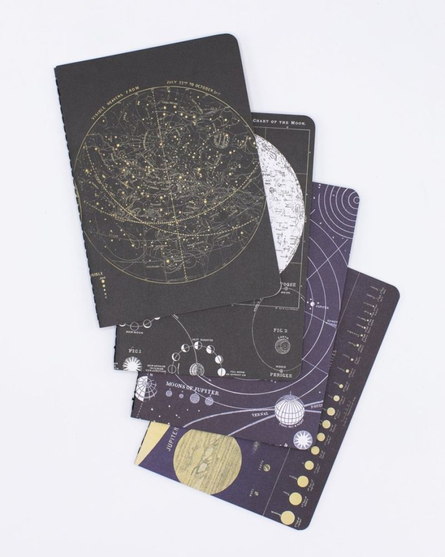 Notebooks Cognitive Surplus | Astronomy Pocket Notebooks Set Of 4 | Space Notebooks