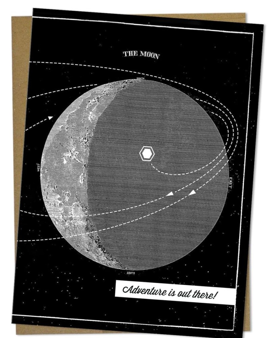 Stationery Cognitive Surplus | Adventure Is Out There! Moon Illustration Greeting Card