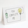 Stationery Cognitive Surplus | You Complete Me Card - Circuit Love Card | Cognitive Surplus