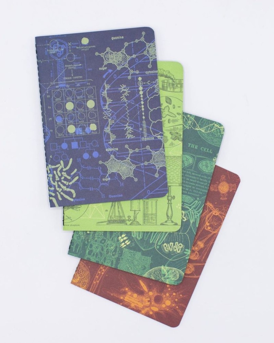 Notebooks Cognitive Surplus | Science Lab Pocket Notebooks Set Of 4 | Microbiologist