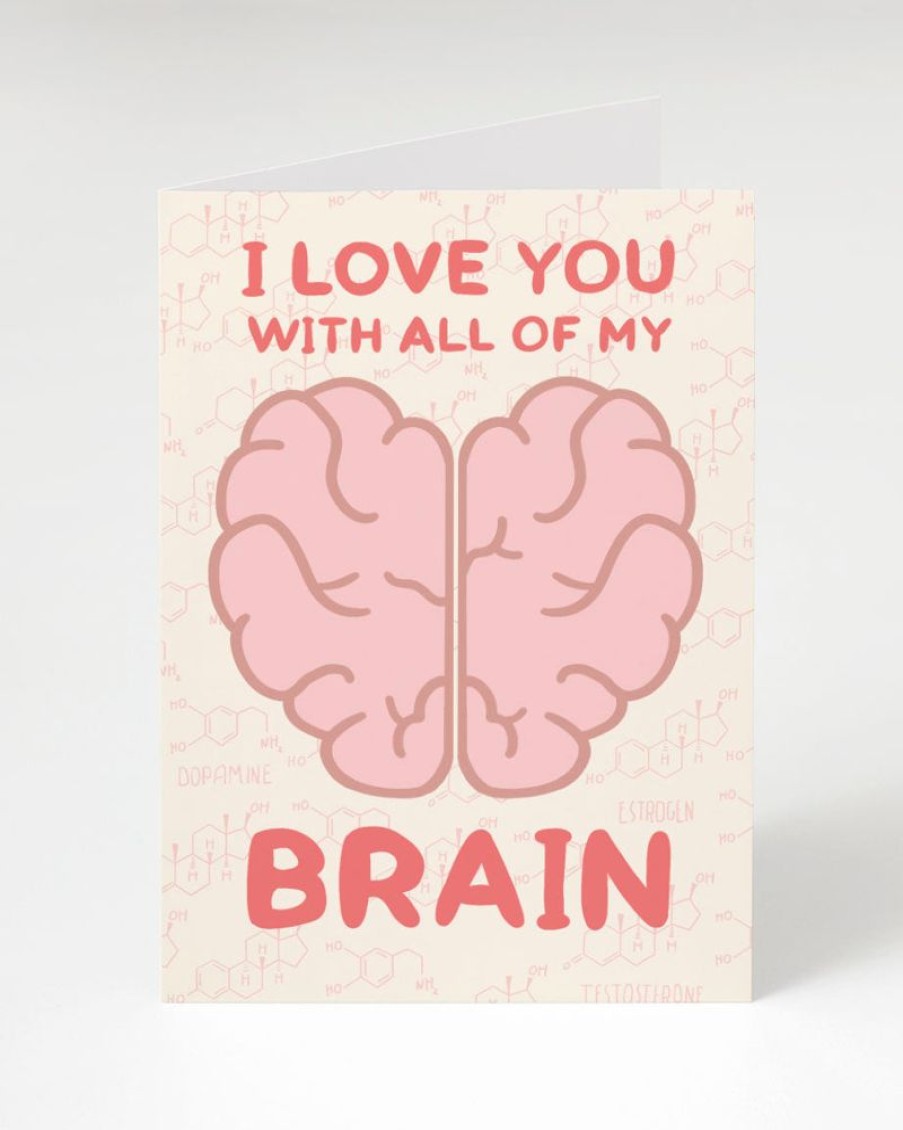 Stationery Cognitive Surplus | Love You With My Brain Card - Anatomy Valentine Card | Cognitive Surplus