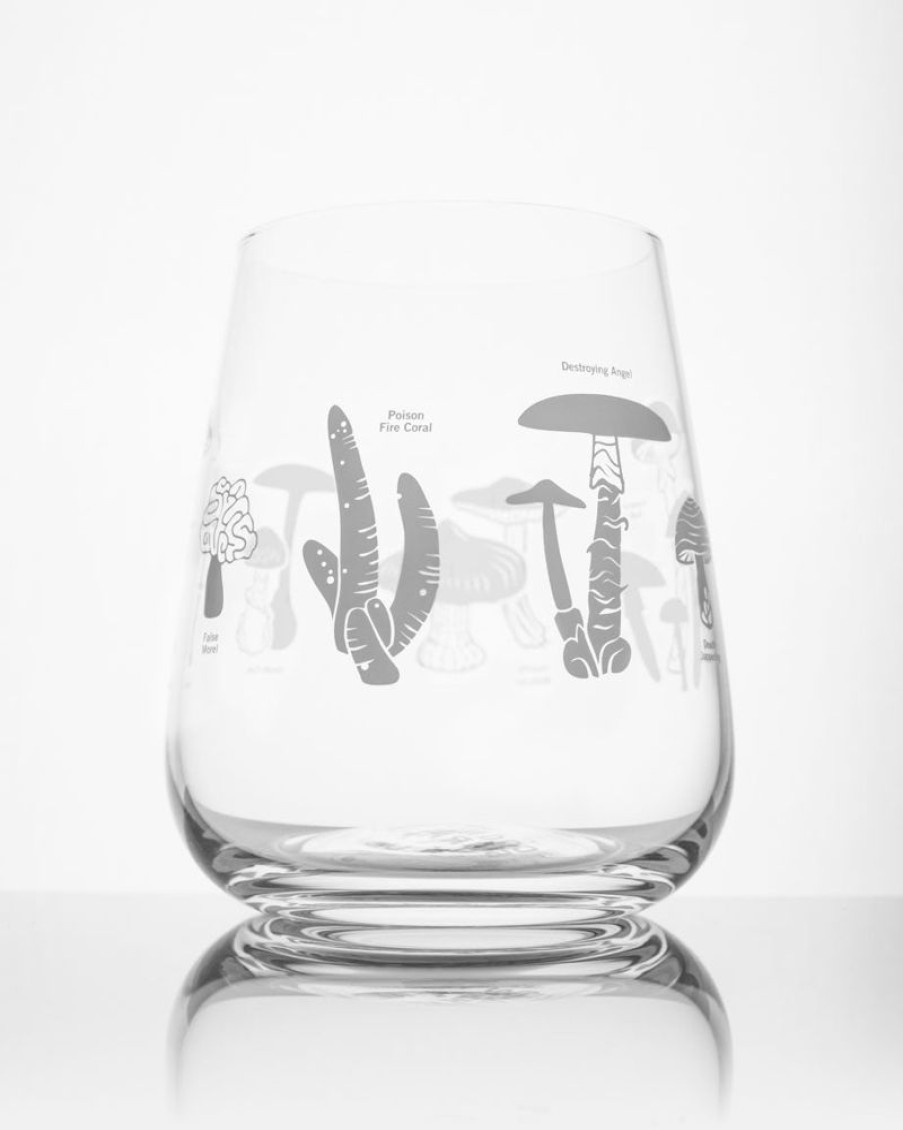 Kitchen + Bar Cognitive Surplus | Poisonous Mushrooms Wine Glass | Cognitive Surplus