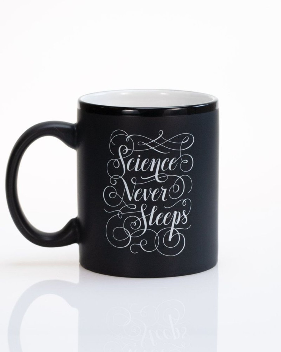 Kitchen + Bar Cognitive Surplus | Science Never Sleeps Ceramic Mug | Science Gift | Cognitive Surplus