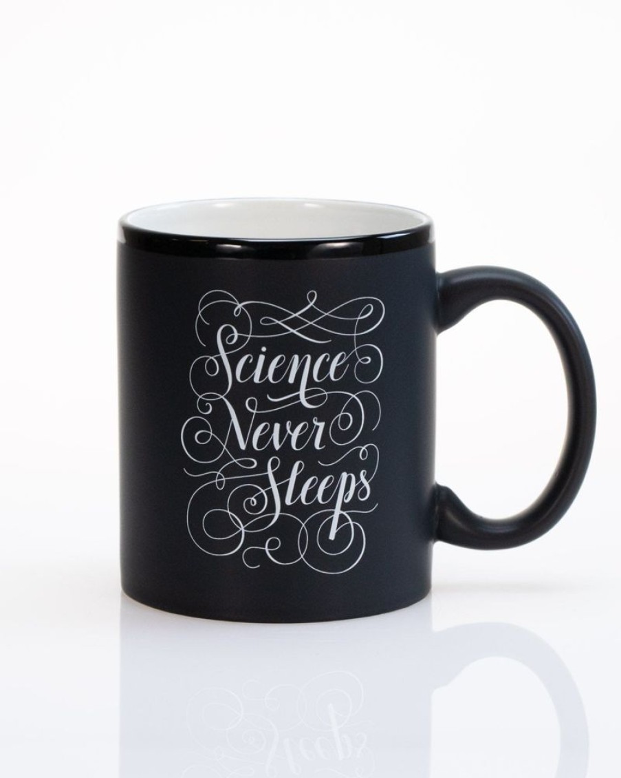 Kitchen + Bar Cognitive Surplus | Science Never Sleeps Ceramic Mug | Science Gift | Cognitive Surplus