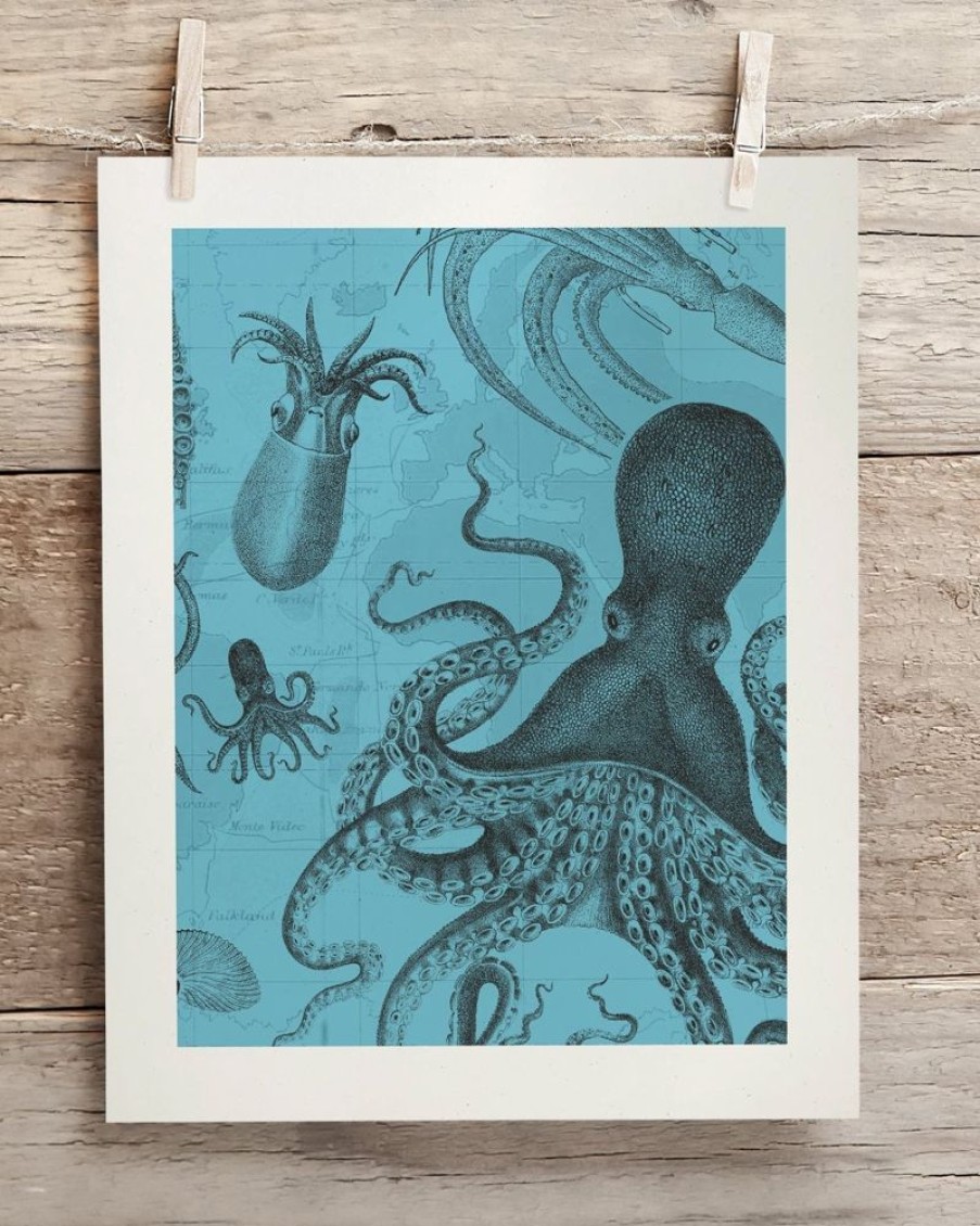 Wall Art Cognitive Surplus | Octopus & Squid Scientific Illustration Museum Print