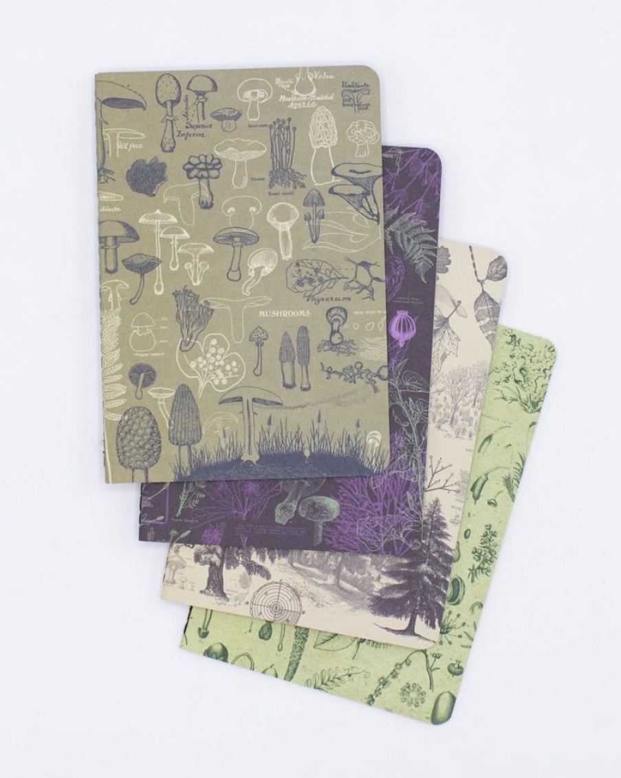 Notebooks Cognitive Surplus | Plants + Fungi Pocket Notebooks Set Of 4