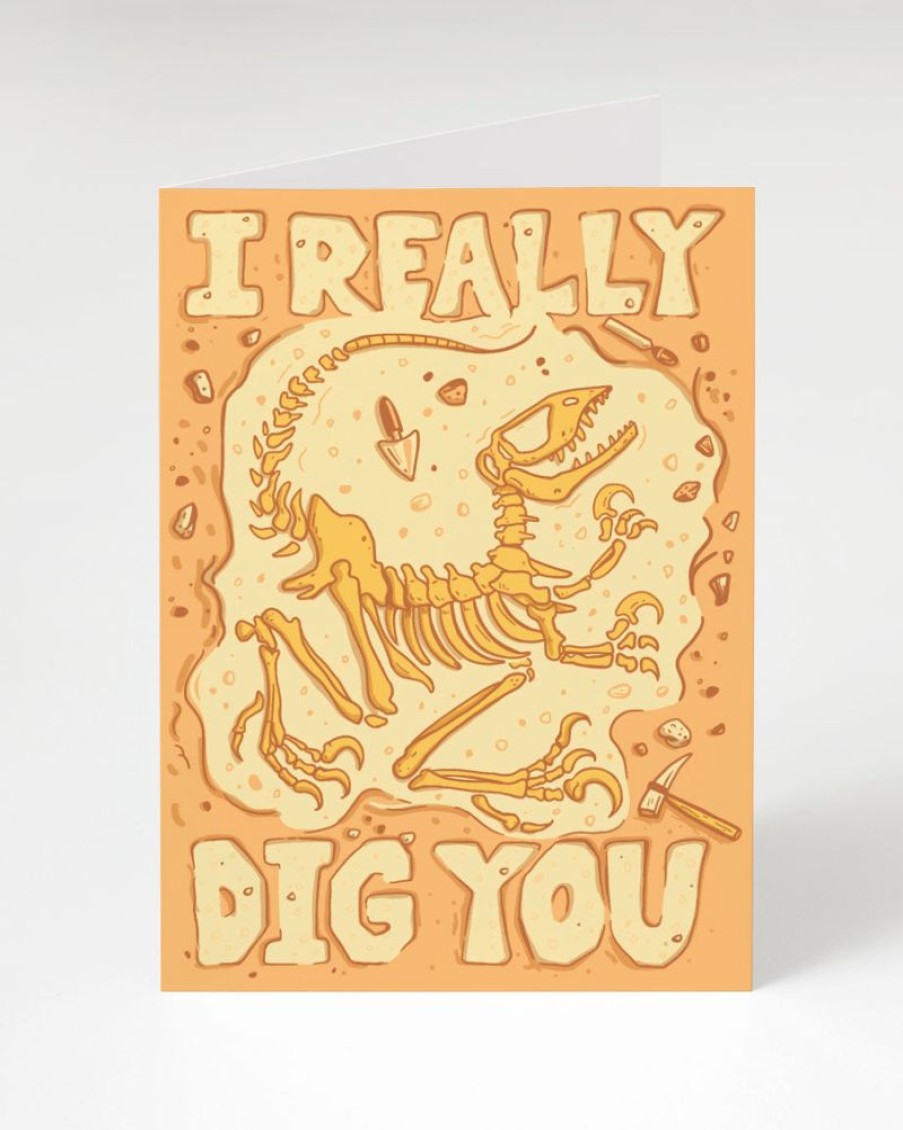 Stationery Cognitive Surplus | Dig You Paleontology Love Card - Dinosaur Card | Cognitive Surplus