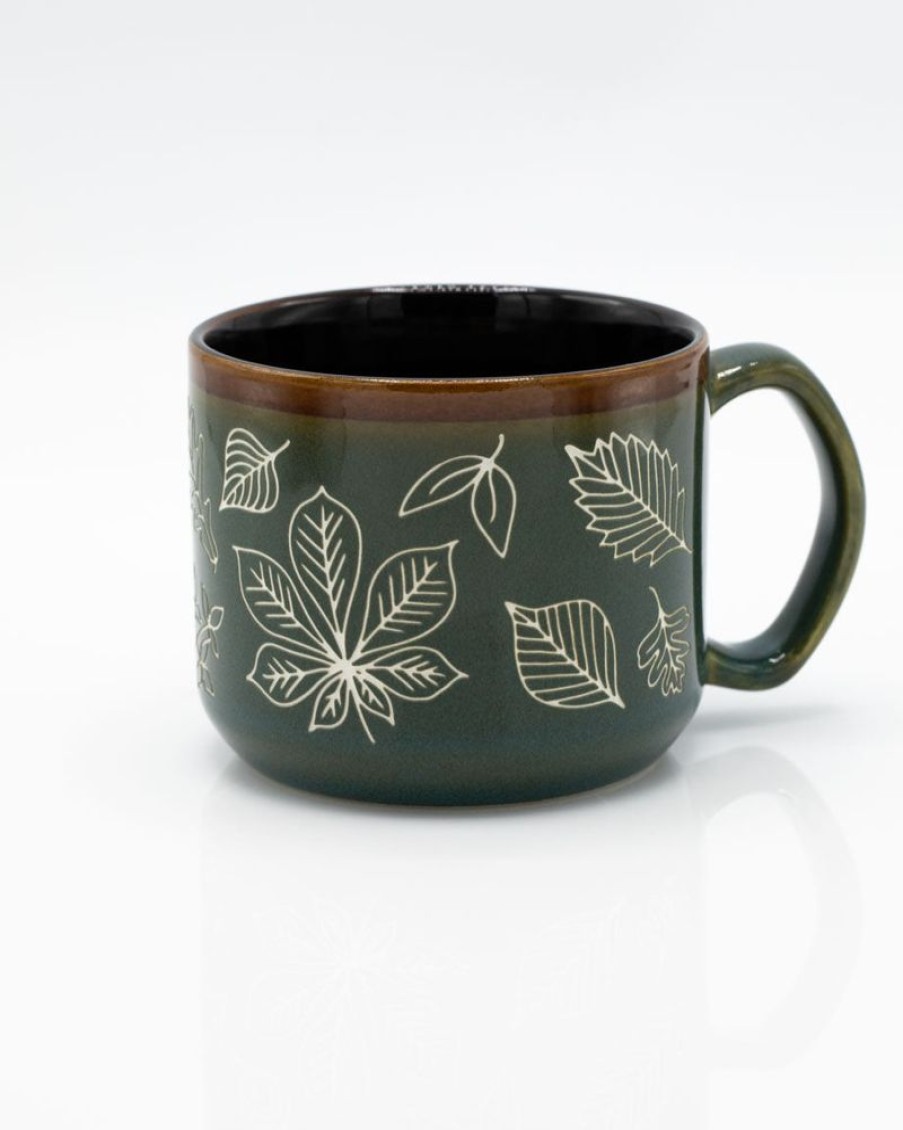 Kitchen + Bar Cognitive Surplus | Pressed Leaves Mug - Hand Carved | Cognitive Surplus