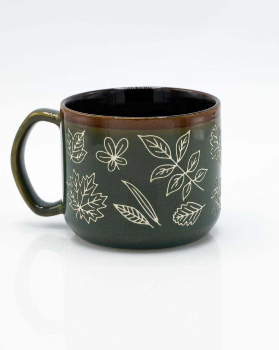 Kitchen + Bar Cognitive Surplus | Pressed Leaves Mug - Hand Carved | Cognitive Surplus