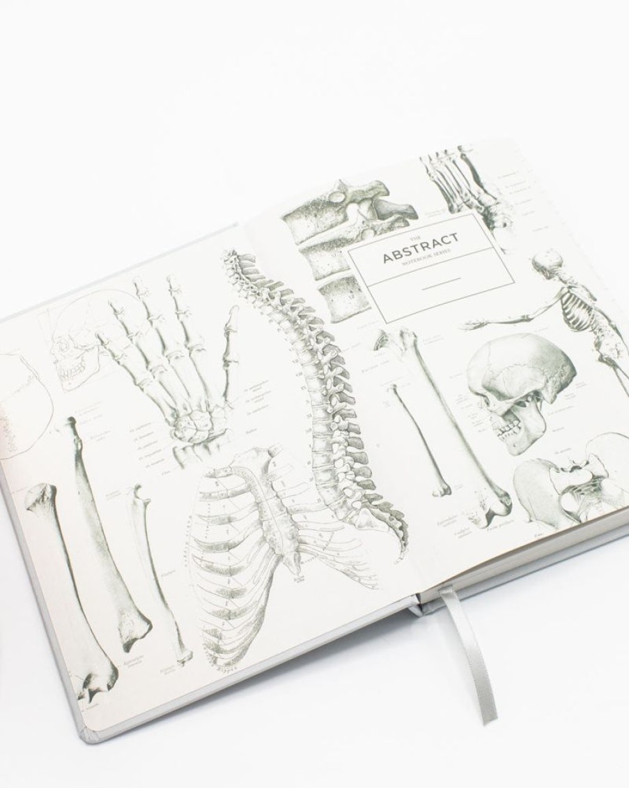 Notebooks Cognitive Surplus | Skeleton A5 Hardcover Notebook - Dotted Lines - Nurse Gift | Cognitive Surplus Silver Grey