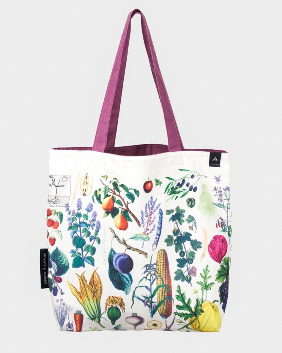 Bags Cognitive Surplus | Farmer'S Market Tote Bag | Reversible Fruit & Vegetable Tote Bag