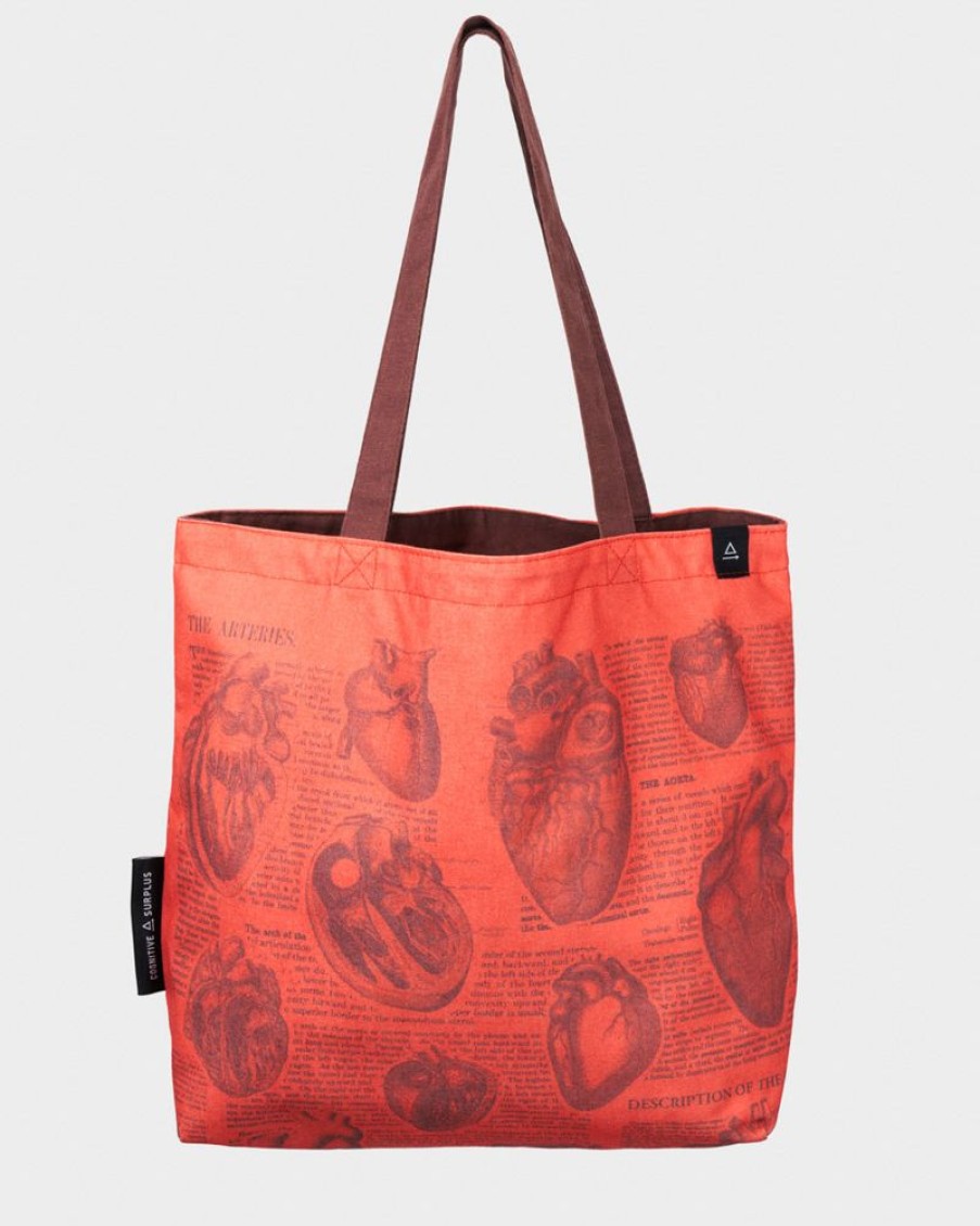 Bags Cognitive Surplus | Heart Anatomy Tote Bag | Reversible Tote