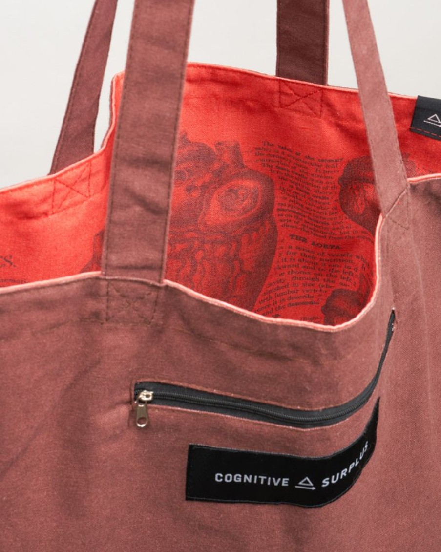 Bags Cognitive Surplus | Heart Anatomy Tote Bag | Reversible Tote